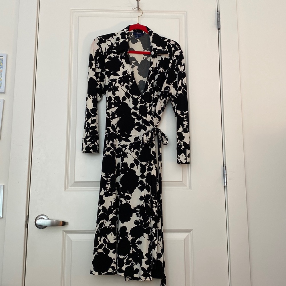 2000s Chaps Floral Wrap Dress Gilmore Girls